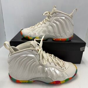 Nike Air Little Posite One (GS) White Fruity Pebbles 2015 Size 6Y 644791-100